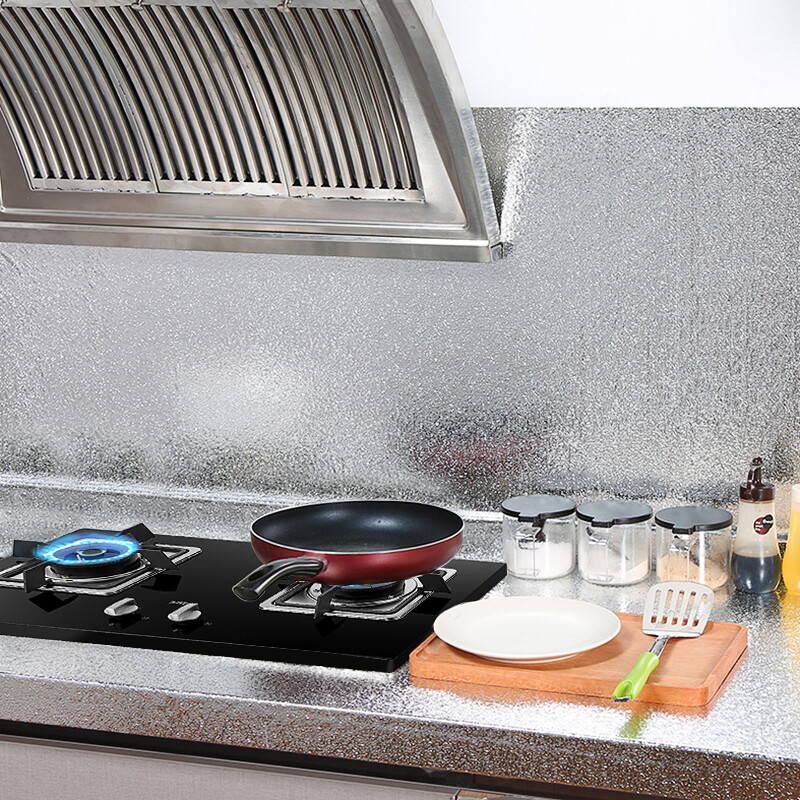 Foojo kitchen sticker drawer cabinet film 0.61 * 5m self-adhesive thickened waterproof and oil proof ceramic tile stove top aluminum foil paper sticker
