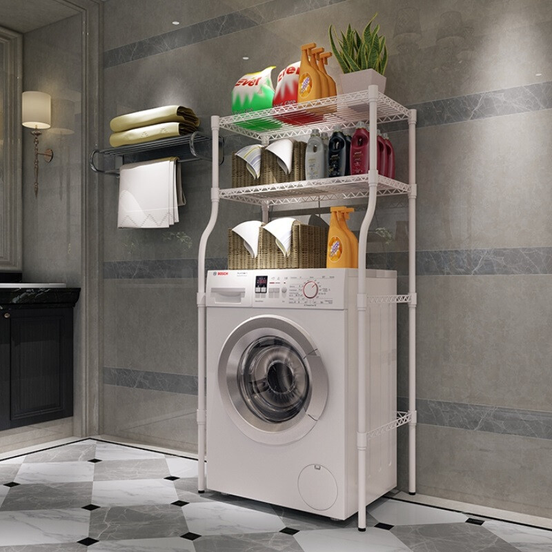 Welland washing machine storage rack washing machine rack drum washing machine storage bracket metal storage rack white 70 * 45 * 150cm