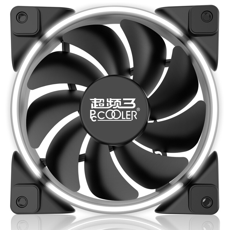 Pccooler Haoyue 12cm white light chassis fan (water cooling exhaust / computer power fan / CPU fan / shock absorption and mute / 4 screws)