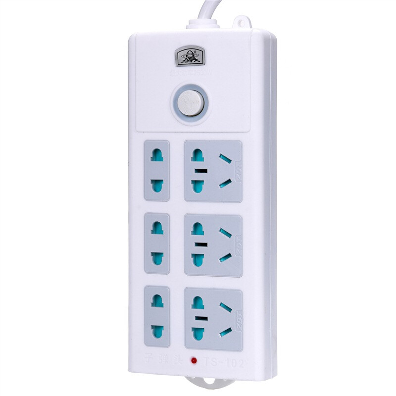 Bullet head ts-102 new national standard 6-bit total length 2.8m main control switch power socket / plug bank / patch panel