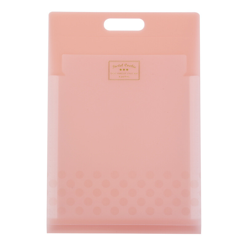 Kokuyo light color cookies student thin vertical elastic organ bag / information book / folder / storage bag A4 5 layers 6 pages pink wsg-dfc65p