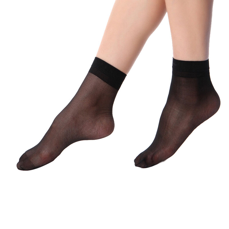 Langsha short silk stockings pair stockings crystal silk stockings thin women's short silk stockings 20 pairs black 20 pairs average size