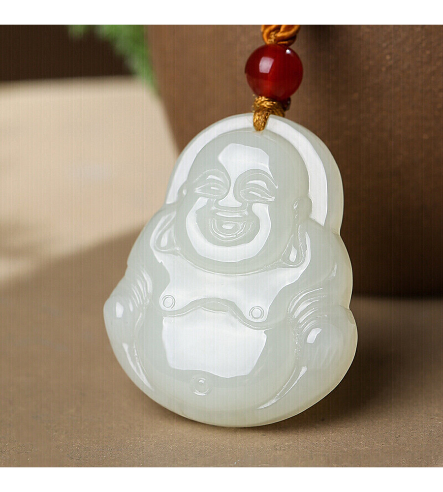 印象眸 和田玉佛公吊坠女款弥勒佛玉坠