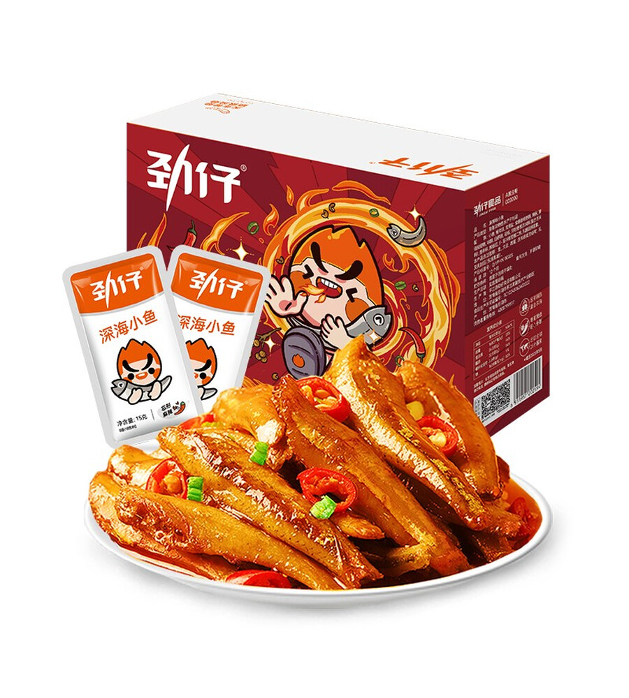 劲仔 小鱼仔零食小鱼干麻辣味 300g