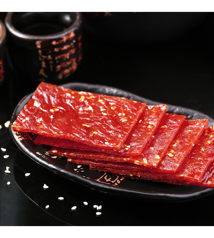 百草味 肉干肉脯休闲零食小吃猪肉干靖江风味特产 白芝麻猪肉脯 100g