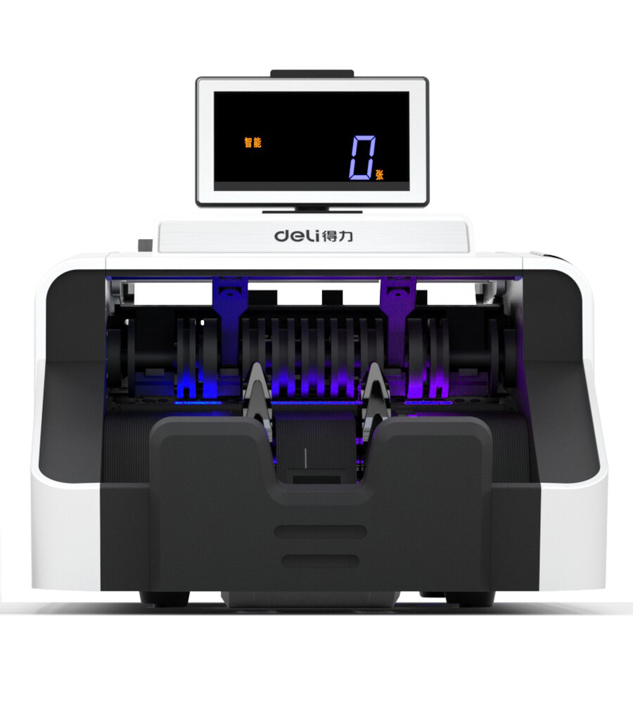 得力(deli)支持新版人民币 银行可用高配版验钞点钞机 商用家用数钱机