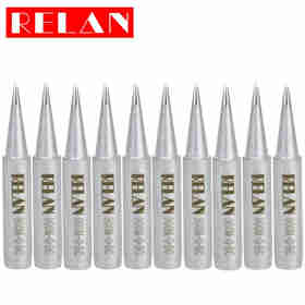 RELAN10支装电烙铁头900M-K咀刀头圆头马蹄头 936 937 898D通用烙铁头 900M-0.8C 10支