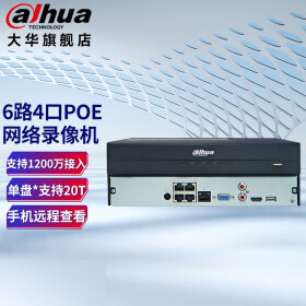 dahua大华网络硬盘录像机 4路POE可接入6路摄像头支持周界人车分类检测监控主机 DH-NVR2106-4P-M 含8TB监控硬盘