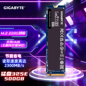 技嘉（GIGABYTE）猛盘325E 500G固态硬盘SSD Gen3 2500E M.2接口(NVMe协议)高速