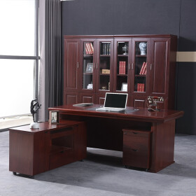 麦森（maisen）经理桌 中式办公家具老板主管总裁桌椅组合套装大班台桌子 1.8米红胡桃 MS-BT-2025