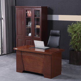 麦森（maisen）办公桌 中式老板经理主管总裁班台桌子椅子组合家具套装 1.4米胡桃色 MS-BT-2001