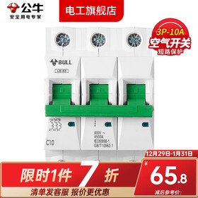 公牛（BULL）空气开关空开开关63A小型断路器家用100A塑壳电闸总闸3P过载4P 3P/10A