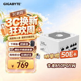 技嘉（GIGABYTE）雪鹰 白色限定 额定850W金牌认证全模组电源/ATX 3.0/PCIE5.0/原生16PIN/五年保障/支持40系列显卡