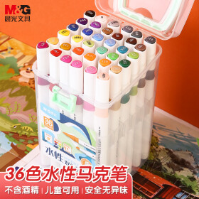 晨光(M&G)文具36色双头水性马克笔 细杆盒装无异味水彩笔 绘画手绘涂鸦 礼物送男孩女孩考试APMT4213