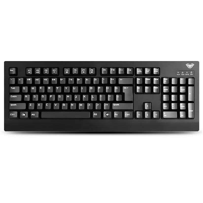 狼蛛(aula)鬼王机械键盘 专业有线游戏键盘104键(黑色) 自营