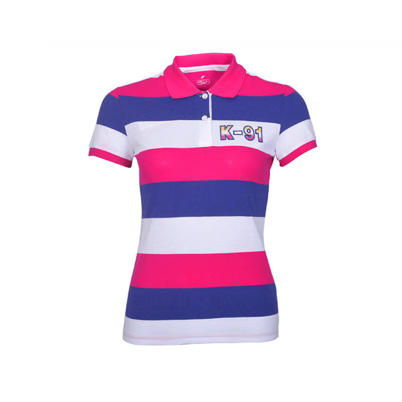 金莱克夏季女款时尚条纹短袖运动t恤22201022 孔雀兰 s