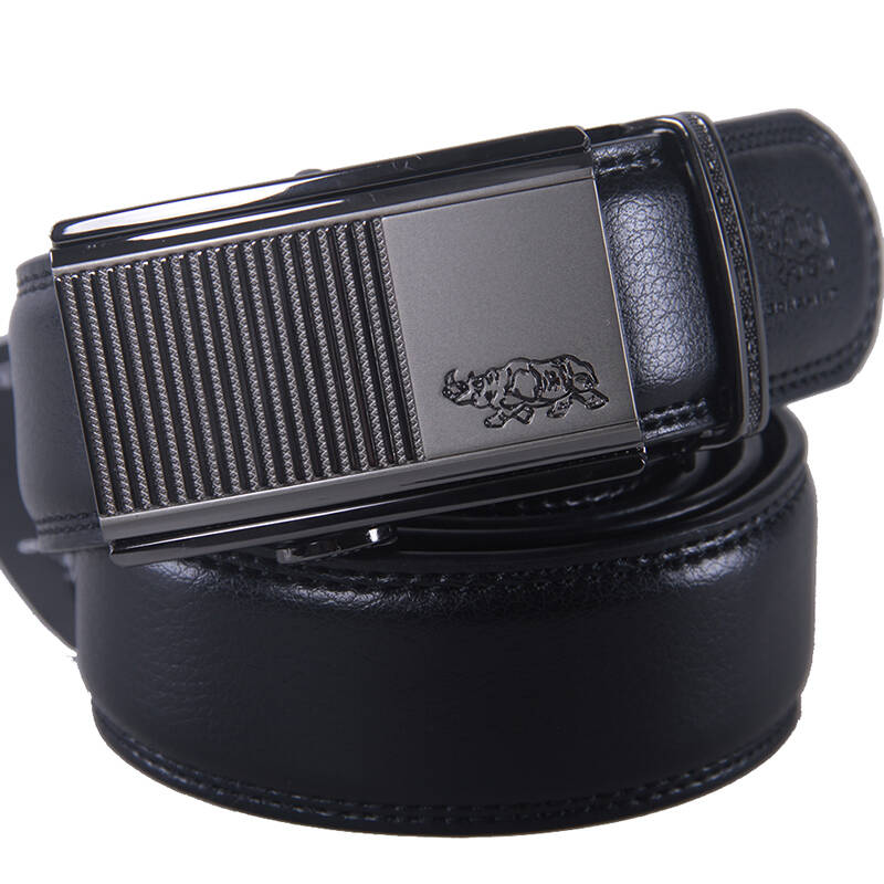 犀牛 高档正品男士纯牛皮真皮皮带 男生皮带 黑色潮流裤腰带a22