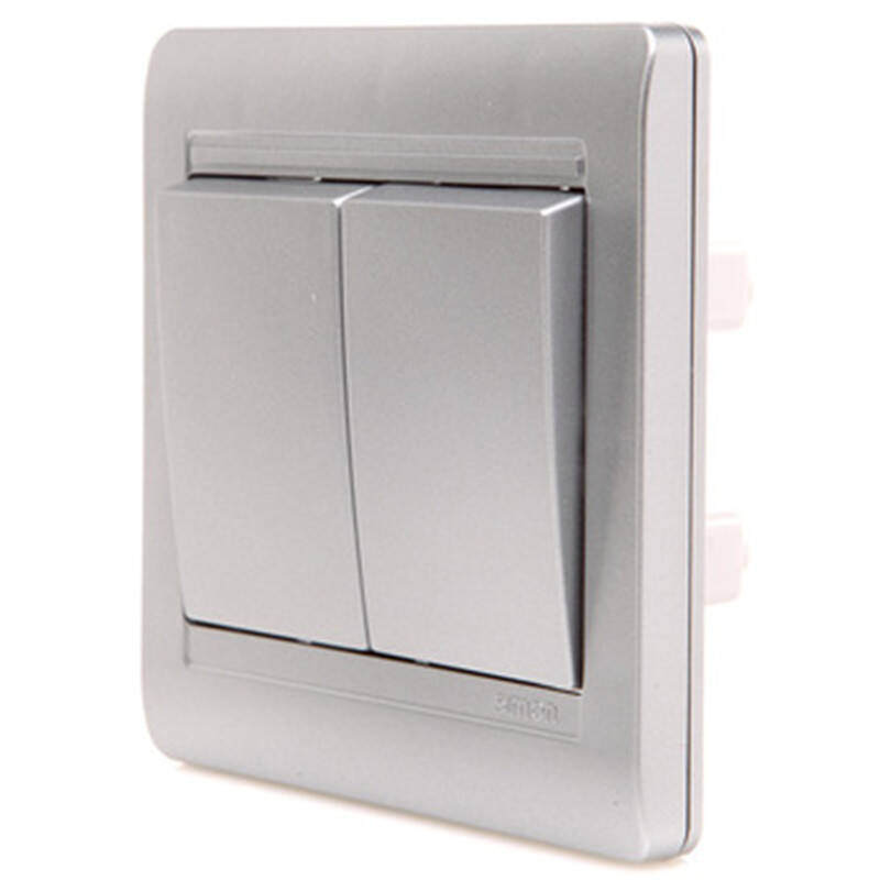 西蒙55系列亮银色两位双控琴键开关n51022b-57 官方正品质保12年 家居