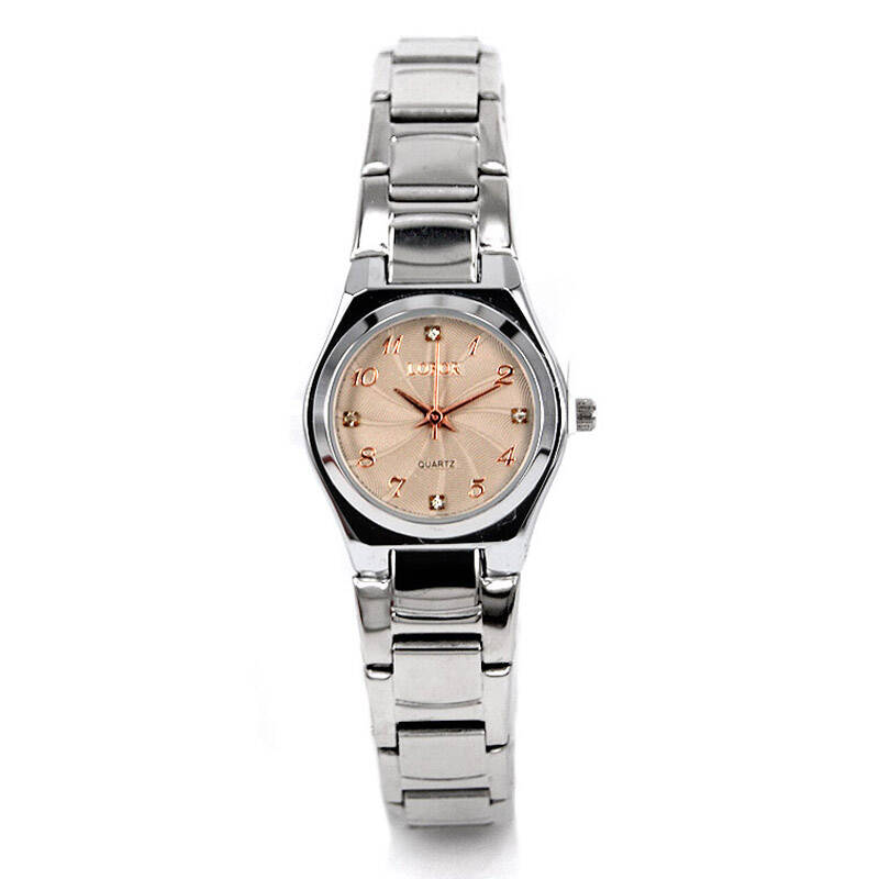 罗佛伦(lofor)石英女士手表白钢钢带 简约经典腕表6140 金色