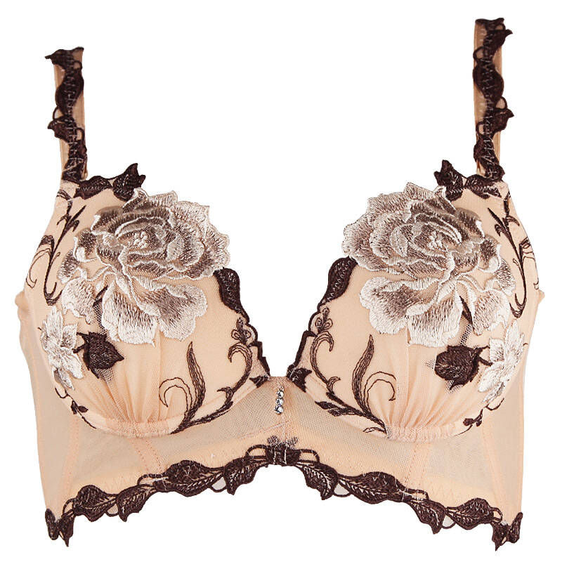 桑扶兰新款高档刺绣奢华大花调整型文胸聚拢内衣acd41 wl肤色 75a