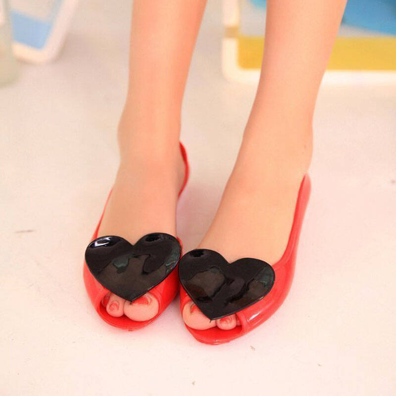 琪涵2014新款夏季甜美凉拖鞋爱心果冻鞋水晶鞋 女士平