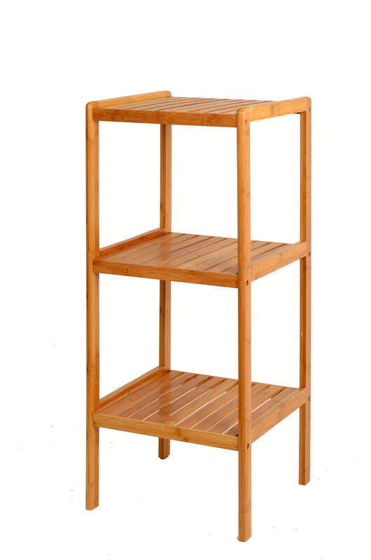 大德木业置物架 楠竹木简约三层储物架 厨房收纳架子