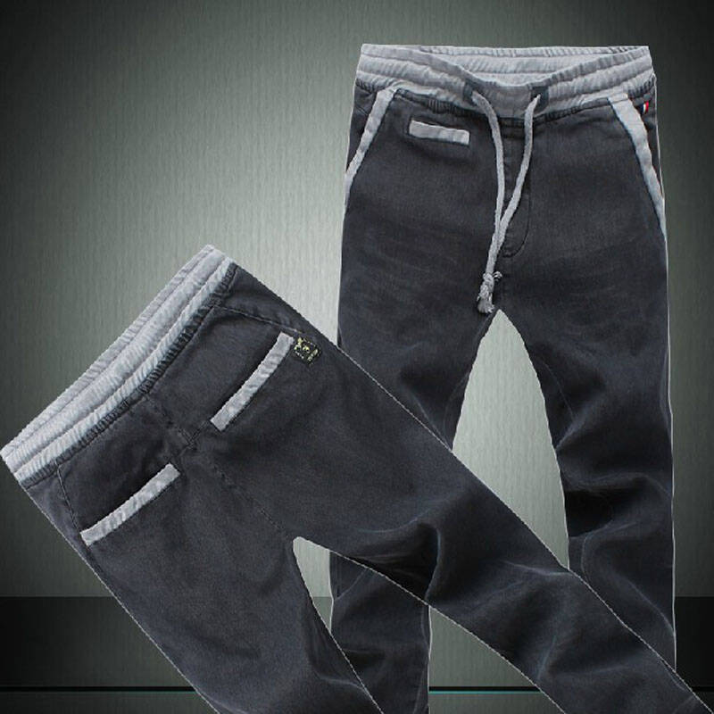 戴维李(daiweili)2013春秋装新款休闲裤 男士系带子松紧休闲裤 韩版