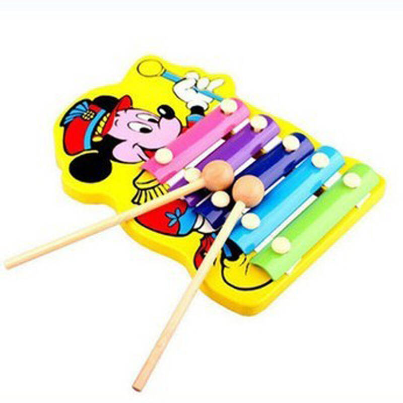 熙悦 卡通五音琴 动物手敲琴 木制玩具琴 儿童乐器 儿童玩具 音乐玩具