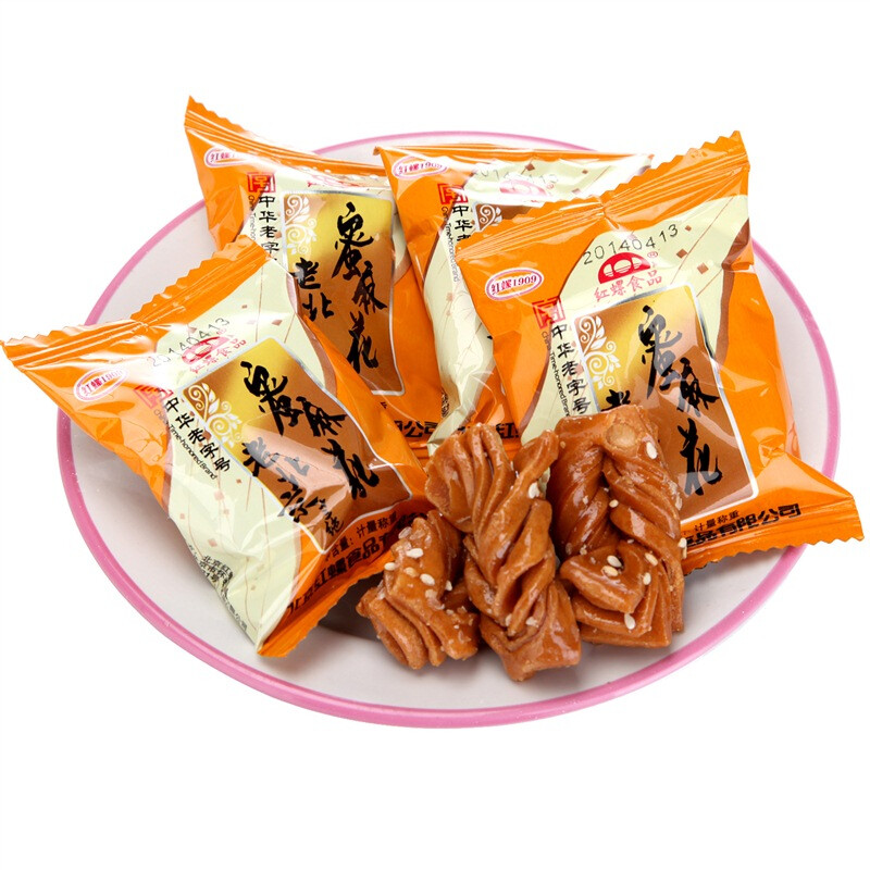 老北京特产 零食糕点心 红螺 蜜麻花500g/袋中华老字号
