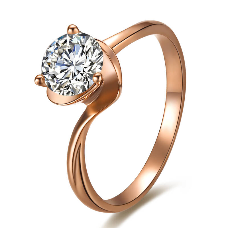 爱度钻石 doido 18k玫瑰金100分克拉钻石女戒/结婚钻戒-一生相守