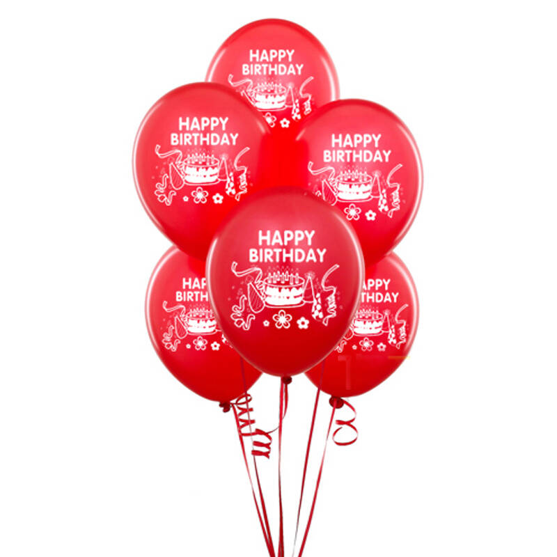 孩派highparty派对装饰儿童生日派对用品//happybirthday气球/6个