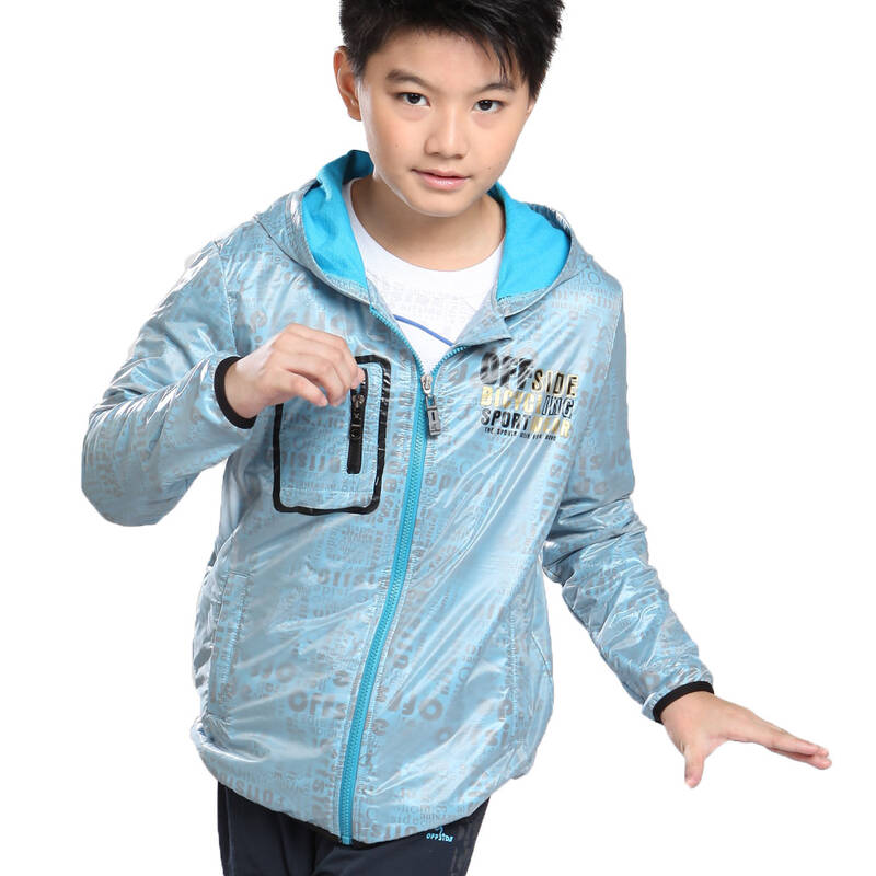 越位少年装(offside) 秋装男童运动外套男中大童带帽拉链休闲外套