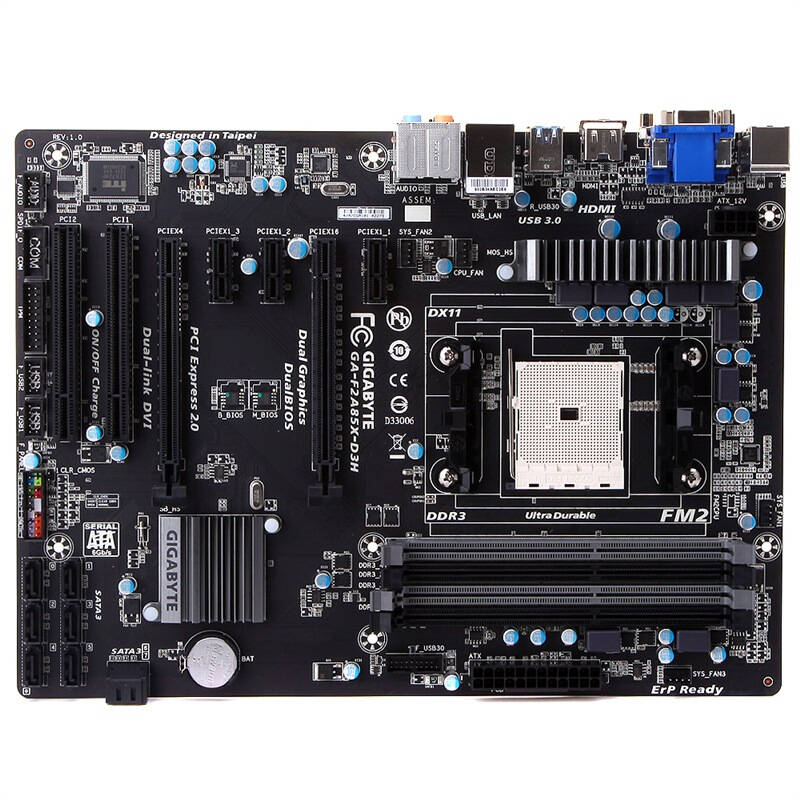 技嘉(gigabyte) f2a85x-d3h主板 (amd a85x/socket fm2) 自营