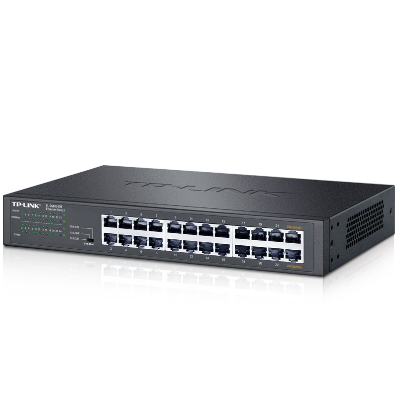 TP-LINK 24口全千兆交换机 非**T系列 企业级交换器 监控网络网线分线器 分流器 TL-SG1024DT