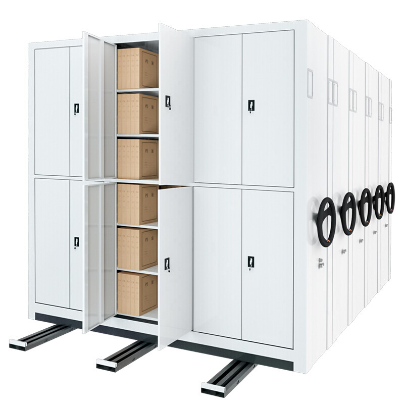 臻远 MJJS-4 密集架手摇式移动档案柜钢制轨道密集架 一列4组MJJS-4