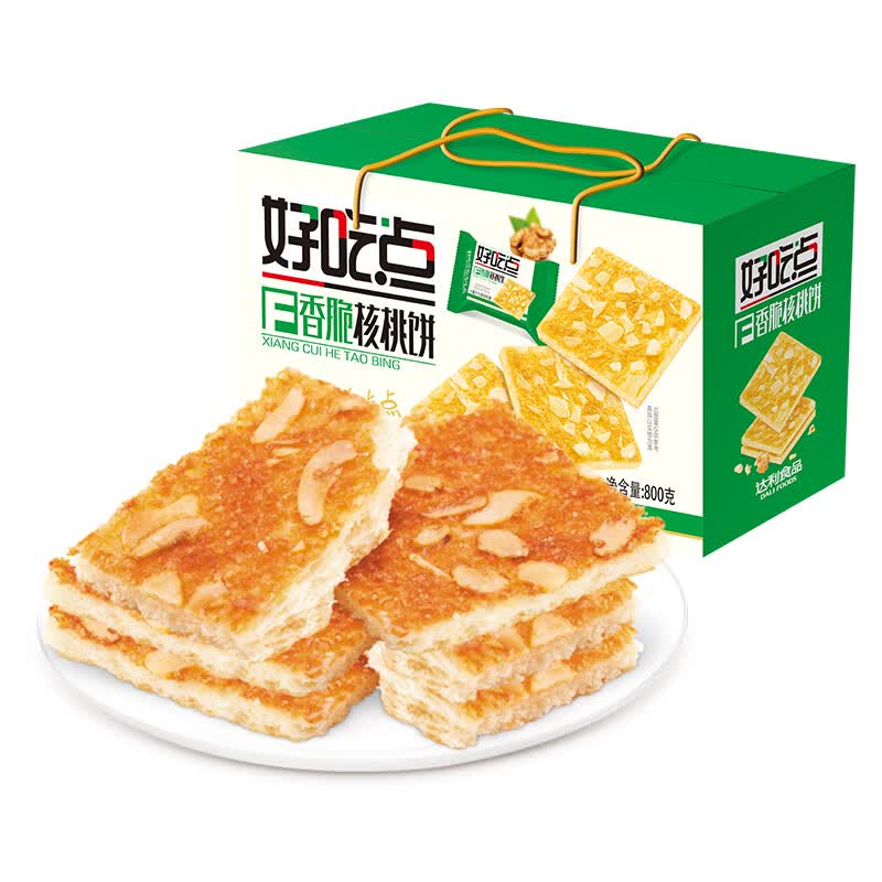 达利园饼干 好吃点香脆核桃饼800g薄饼脆片早餐食品曲奇休闲零食办公
