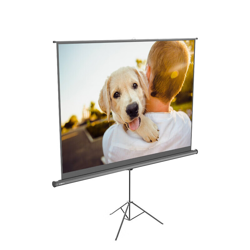 threeleaves  三叶 100英寸4:3玻珠支架投影幕布 家用 移动便捷 增加