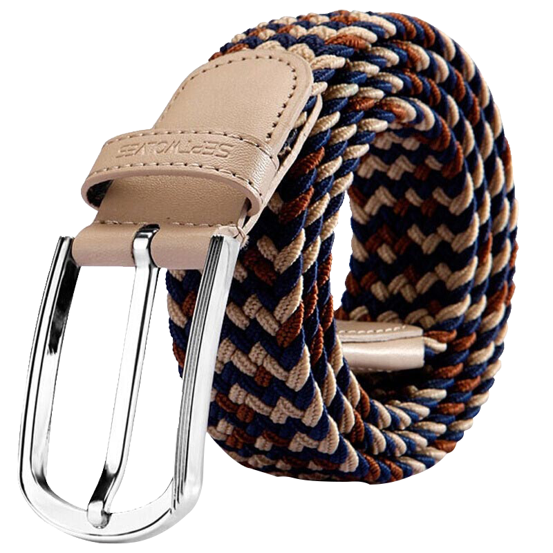 七匹狼 女士腰带 编织皮带 帆布皮带百搭青年弹力编织针扣松紧裤腰带