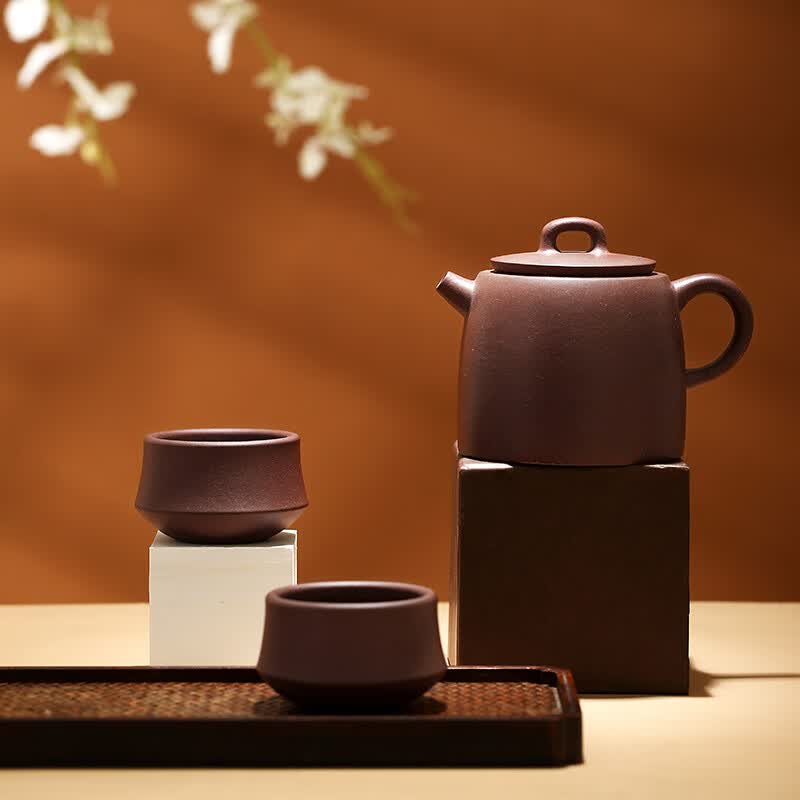 京东京造宜兴紫砂功夫茶具套装新中式井栏一壶两杯