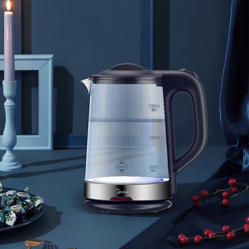 美的(midea)电水壶热水壶电热水壶玻璃水壶高硼硅玻璃电水壶烧水壶开