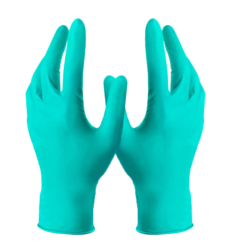 安思尔 92-605 手套加长袖丁腈橡胶食品实验防化防水绿色手套L码100只装