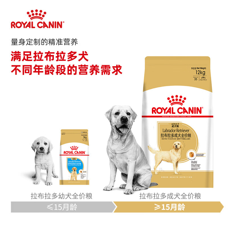 Royal Canin 皇家狗粮lr30拉布拉多成犬狗粮全价粮12kg 大型犬成犬维持理想体重健康骨骼与关节 商品详情