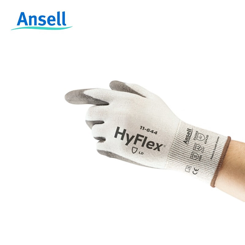 安思尔（Ansell）11-644 欧标B级防割聚氨酯涂层精细操作手套劳保手套 12副/打 9码