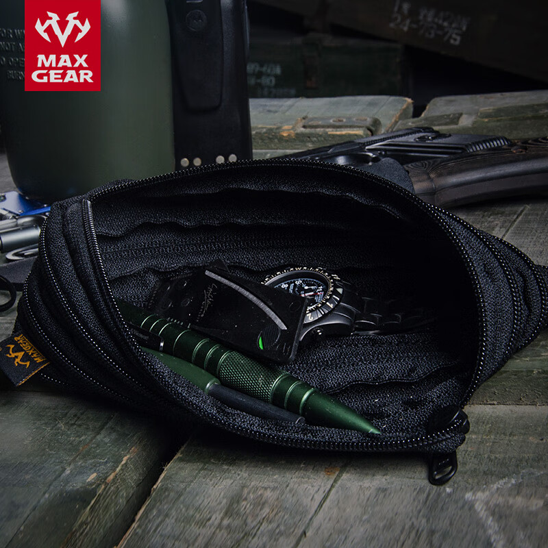 MAXGEAR海螺杂物袋户外旅行野营战术附配件包个性潮流笔袋EDC通勤 3506 黑色 