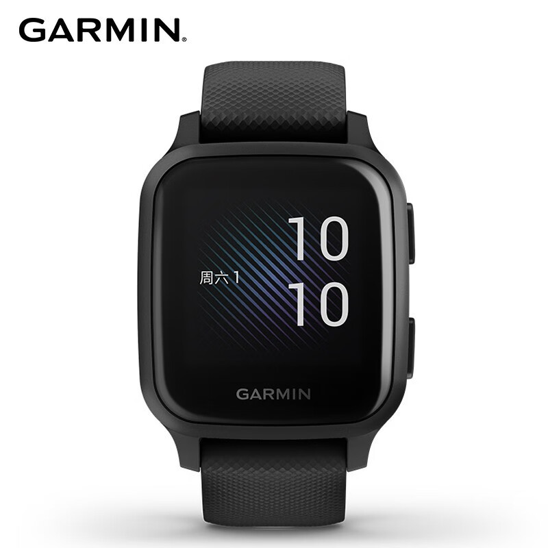 佳明（GARMIN）智能手表Venu Sq音乐版 暗夜黑 血氧音乐支付心率脉搏GPS 健身女孩气质标配