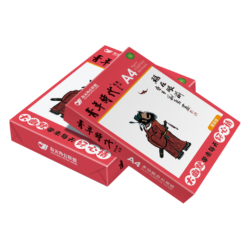 友元 青年时代 70克A4 双面打印纸 热销复印纸 500张/包 1箱8包 （整箱4000张）