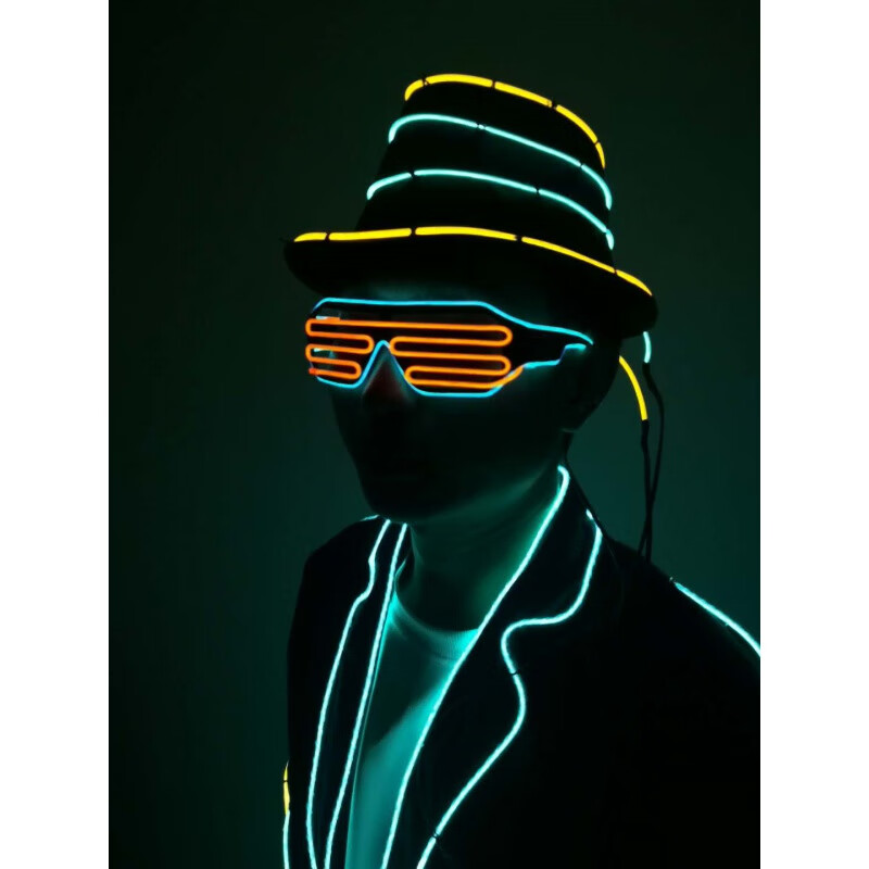 惑说 今年创意荧光舞表演服发光衣服 激光未来科技感衣服,led发光衣 