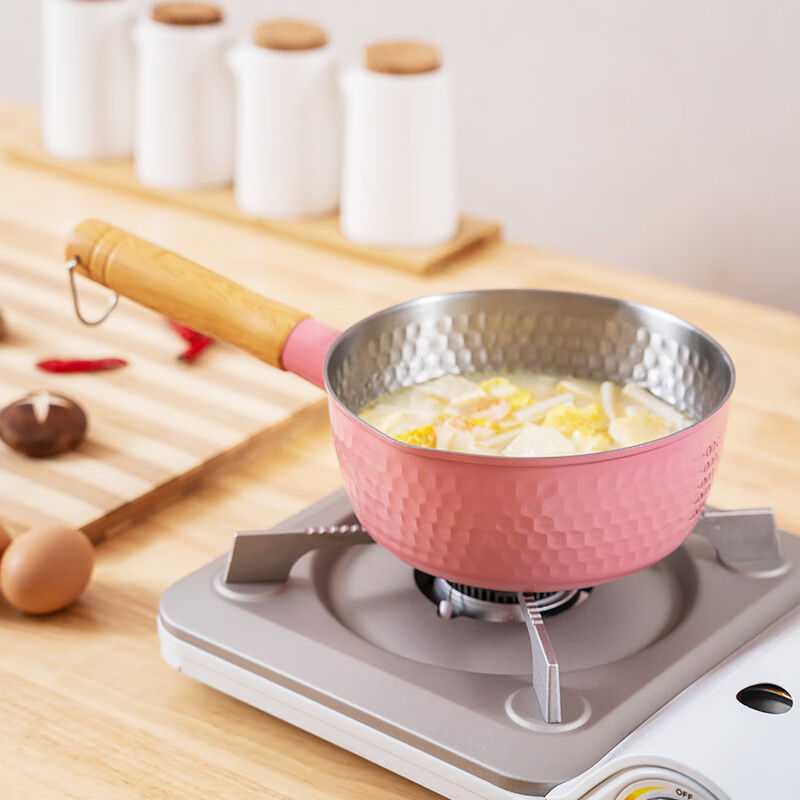 神田 雪平锅嫩桃粉带锅盖20cm,永圣实业(海南)有限公司