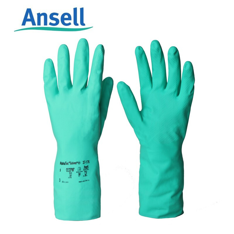 安思尔[Ansell]37-176 丁腈橡胶防化手套 耐油耐酸碱 舒适耐磨 10码 12副/打c