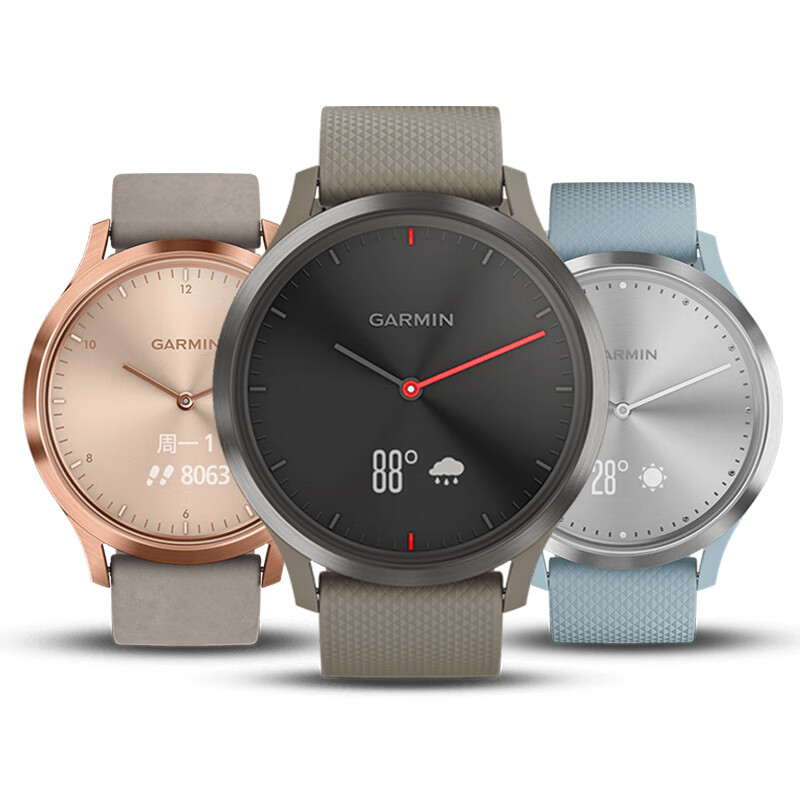 佳明(garmin)智能手表 vivomove hr 深邃黑 智能通知健康指针隐藏式